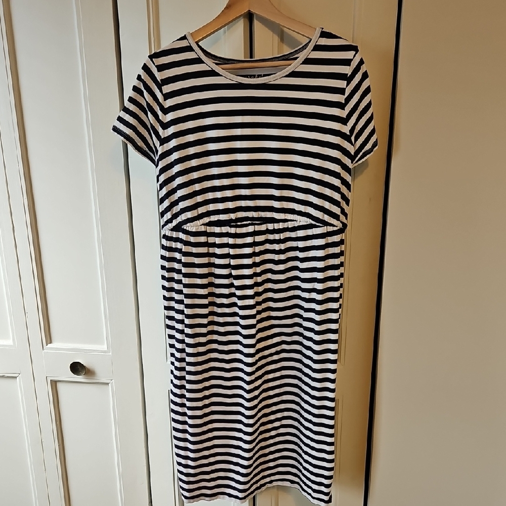 Isabel Maternity by Ingrid & Isabel Black and White Striped Dress